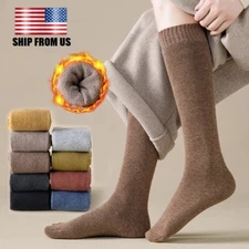 Thick Cotton Knit Socks Warm Hosiery Tights Over The Calf Stockings Calf Knee US
