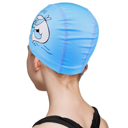 Kids Blue Swim Caps Waterproof Swimming Cap Boys Girls Bathing Caps Age 3-8 - Picture 5 of 12