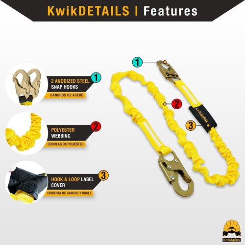 KwikSafety RATTLER 6' Shock Absorbing Safety Lanyard - Picture 20 of 44