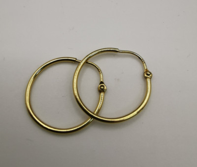 Elegant hoop earrings in 333 gold, Ø 20 mm x 1.2 mm wide x 1.2 gr. heavy (123)