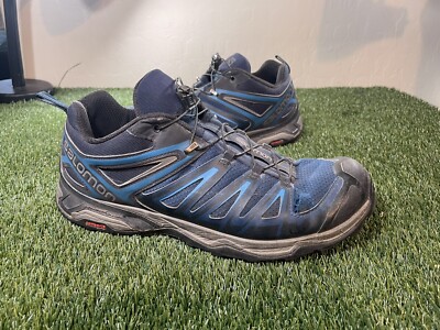 Salomon X Ultra 404678 Hiking Shoes Contagrip Gray Blue Mens US Sz