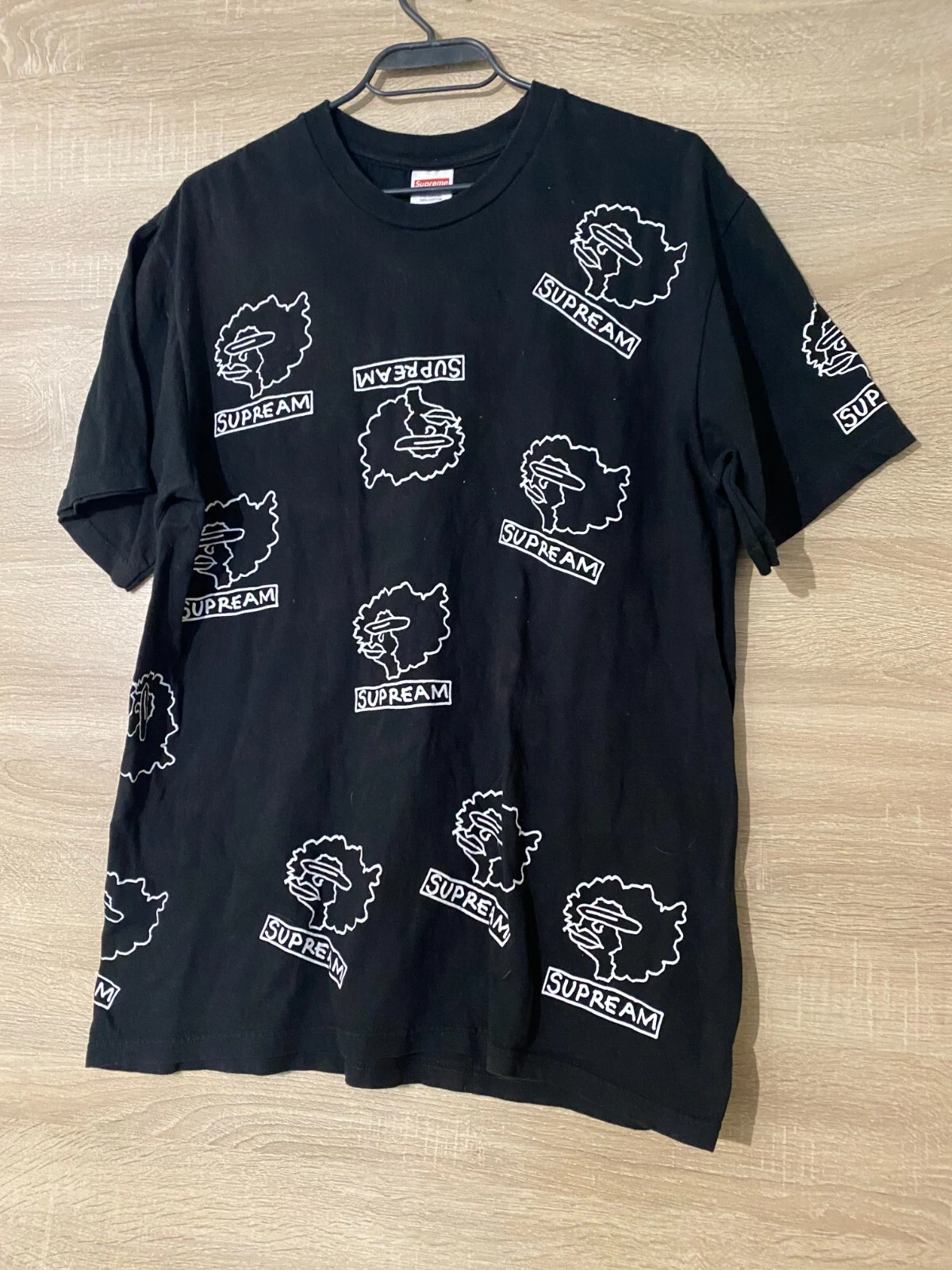 T shirt homme Supreme, noir, 100% coton, taille M