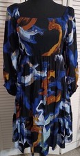 Nine West Blue Floral Dress Size Medium