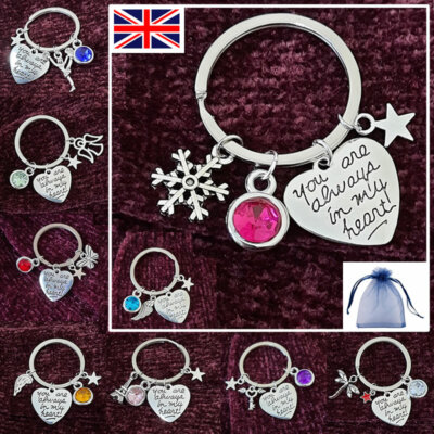 Wunderschön Du bist immer in meinem Herzen Geschenk Strass Charm Schlüsselanhänger Schlüsselanhänger 