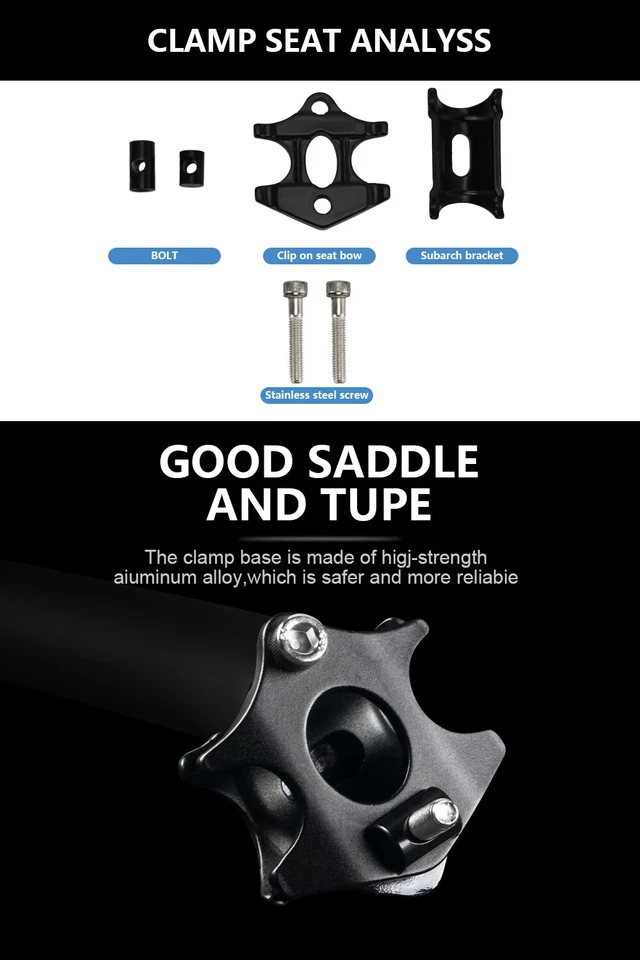 Tija de sillín de bicicleta de carretera MTB de fibra de carbono 25,4/27,2/30,8/31,6 mm accesorios de bicicleta Foto 3 de 4