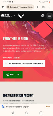 Valorant Beta Code For Console (Xbox Or PS5)