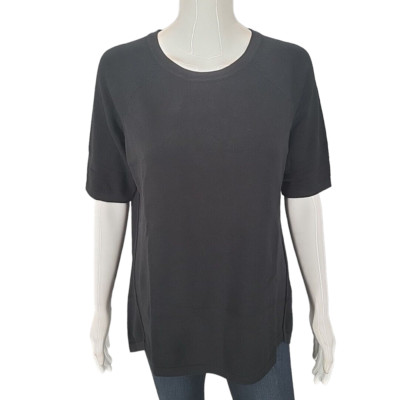 Isaac Mizrahi Live Soho Short Sleeves Pullover Sweater X-Small Sz Black Top