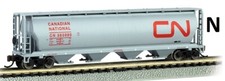N Scale - 4 Bay Cylindrical Grain Hopper Canadian National - BAC-19163