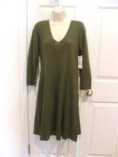 NWT $ 60 Worthington Knit 3/4 Sleeve Sweater Dress A Line Flare Women's Size XS