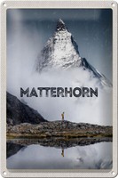 Blechschild Reise 20X30 Cm Matterhorn Schweiz Wanderung Berg Schild Tin Sign