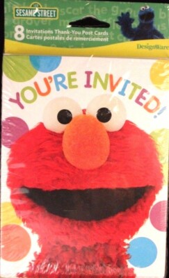 Designware Sesame Street Elmo Birthday Invitations Thank You Post Cards 8 ct