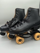 Pacesetter Derby Black Lace Up Roller Skates size 4 10 inches toe to heel 