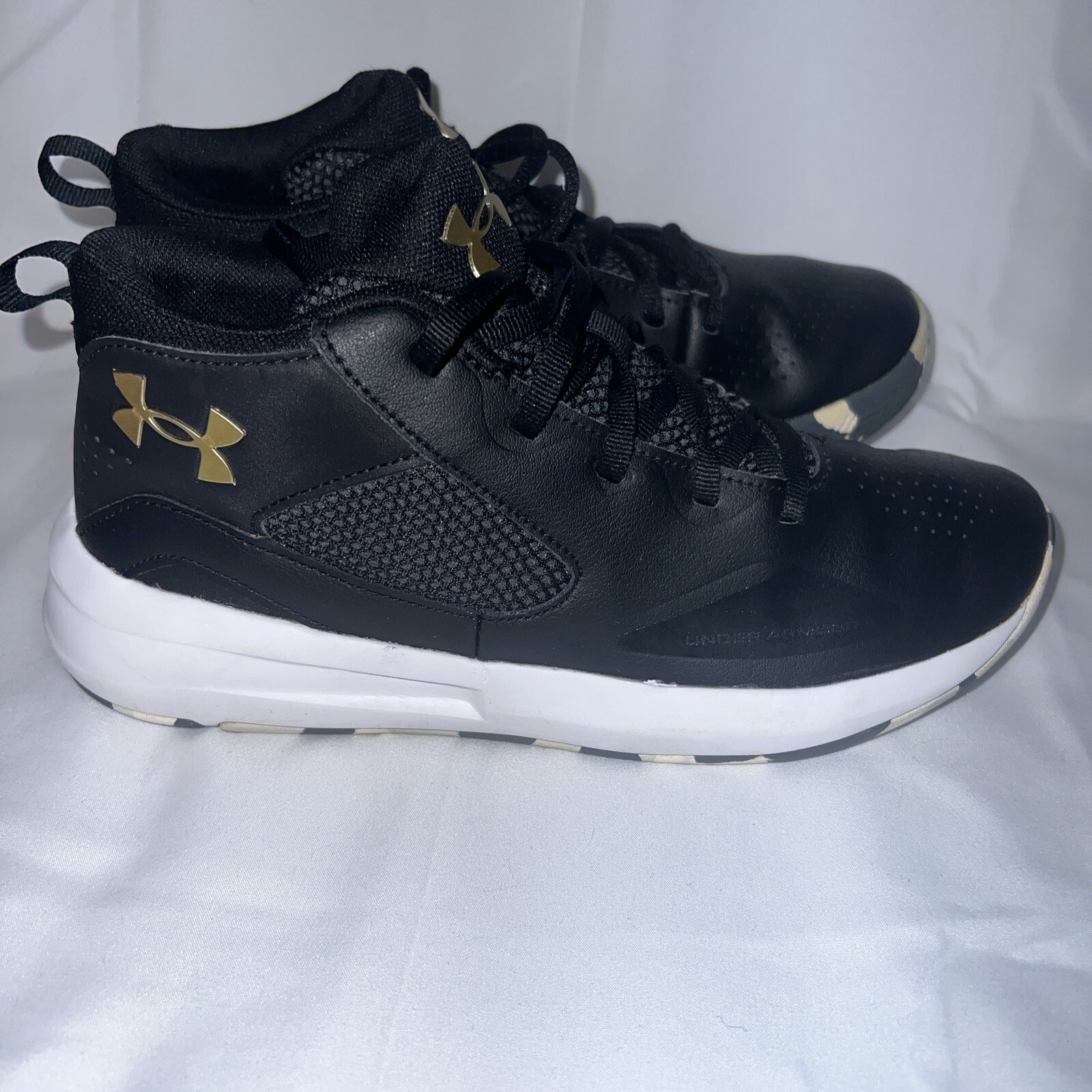 Under Armour Boys Lockdown 5 3023533-003 Black Basketball Shoes Sneakers Sz 6Y thumbnail 6