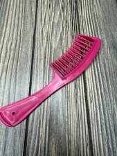 Vintage Curve Wide Tooth Pink Hair Comb For Detangling Styling