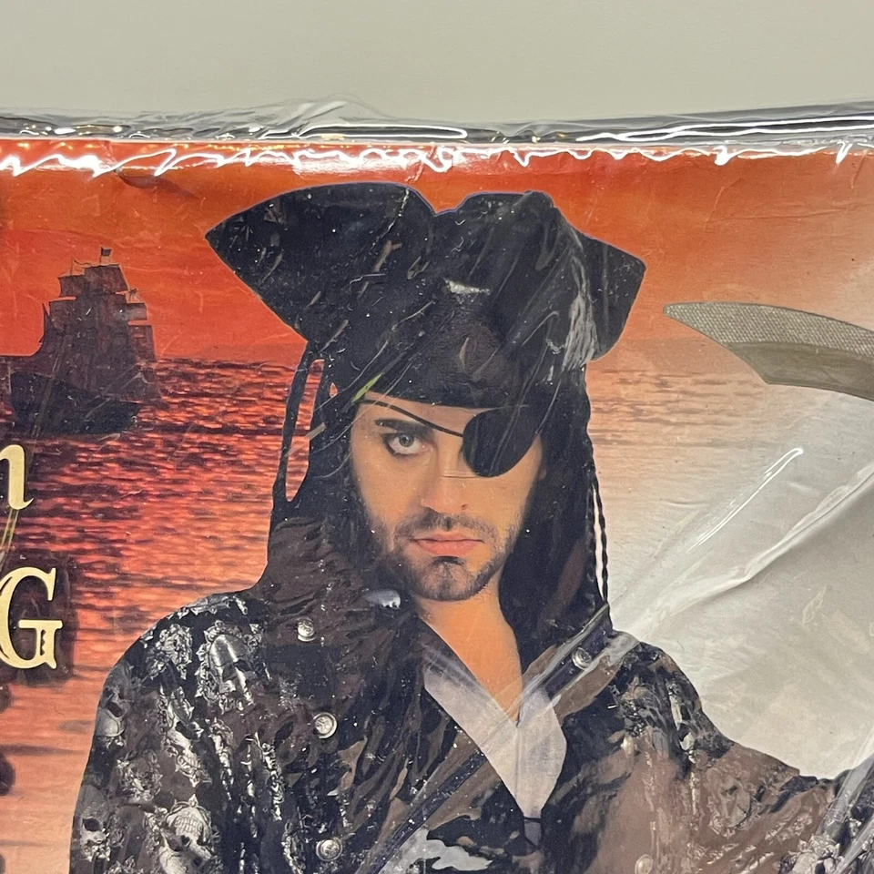 Disfraz de Capitán Esterlina Calavera Negra Pirata Halloween Adulto Hombre 42” Pecho Foto 2 de 4