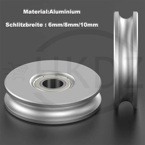 Seilrolle Aluminium V, U, H, für Bohrung Ø5 -16mm Seile Umlenkrollen Kabelrollen - Picture 5 of 70