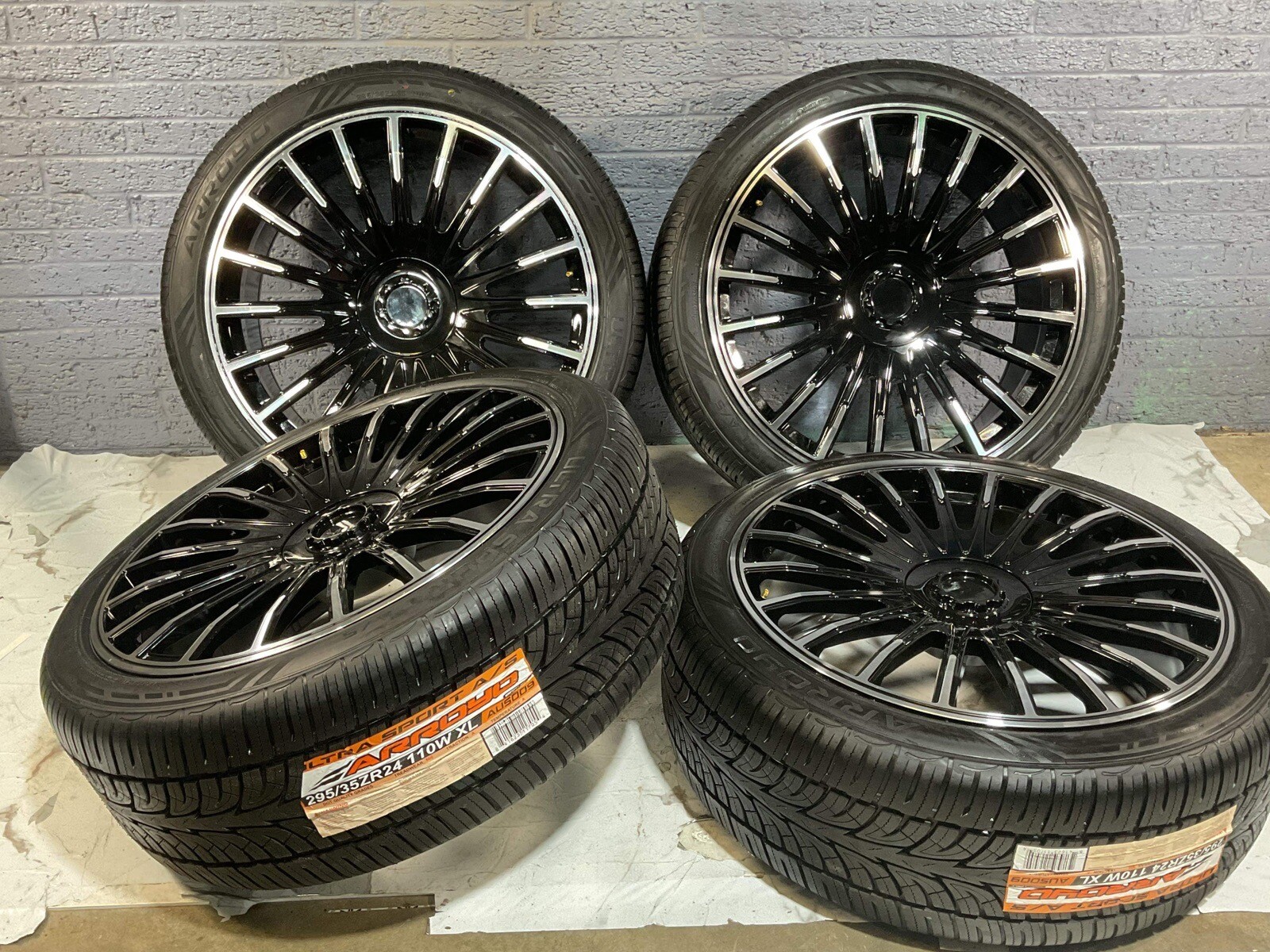 24" Wheels And Tires W Mercedes G Wagon Brabus Black Machined 5x130 84.1 24x10