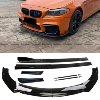 For BMW M3 M4 M5 Z4 Series Front Bumper Lip 86'' Side Skirt Rear Bumper Lip Black