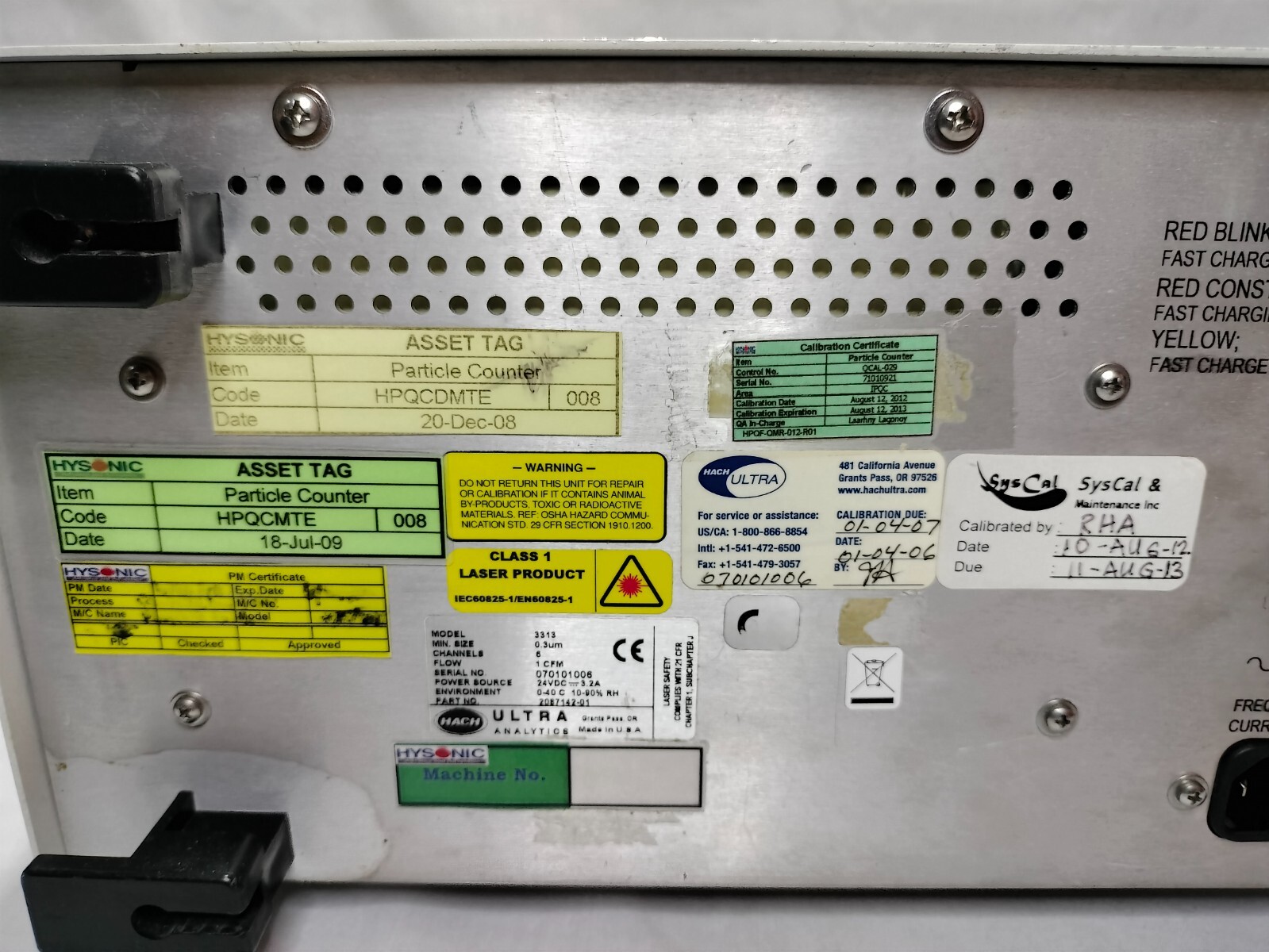 MET One Hach Ultra Analytics 3313 Particle Counter w/ Accessories