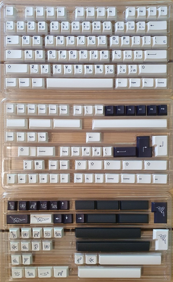 ePBT Origami PBT Keycaps - Hiragana Base, Novelties, Accents - MX
