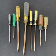 8 Vintage STANLEY & PHILLIPS Screwdriver SET OF 8 - 6”-13” - Made in USA
