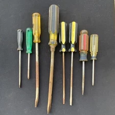 8 Vintage STANLEY & PHILLIPS Screwdriver SET OF 8  - 6”-13” - Made in USA