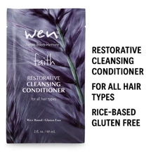 WEN Faith Restorative Cleansing Conditioner Travel Packet  2 oz - 2 PACK- SET