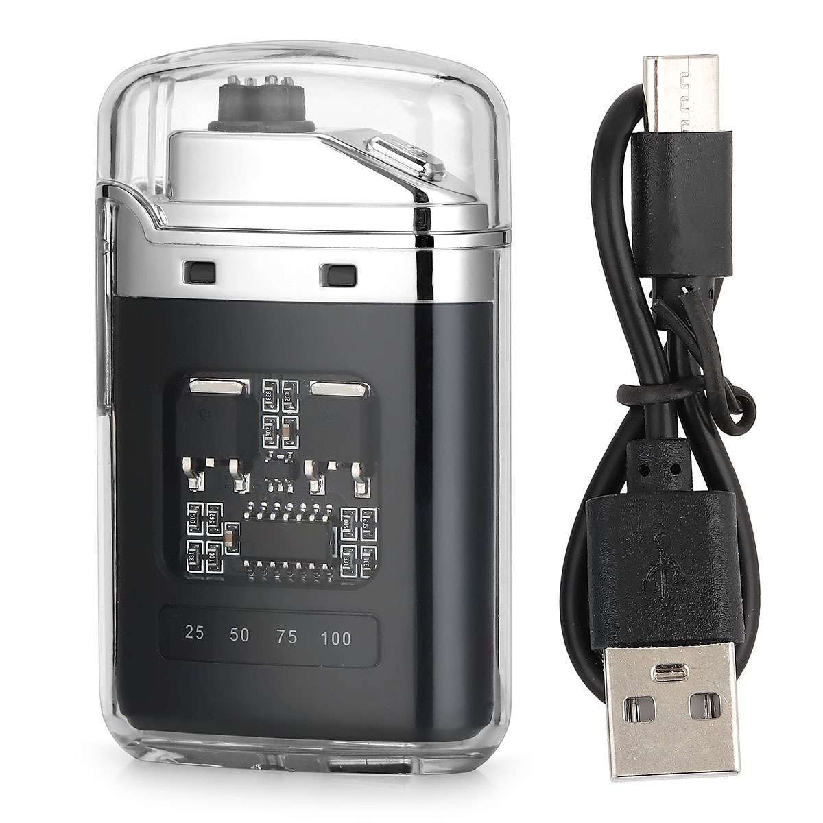 USB Rechargeable Waterproof Electric Dual Arc Plasma Flameless Windproof Lighter
