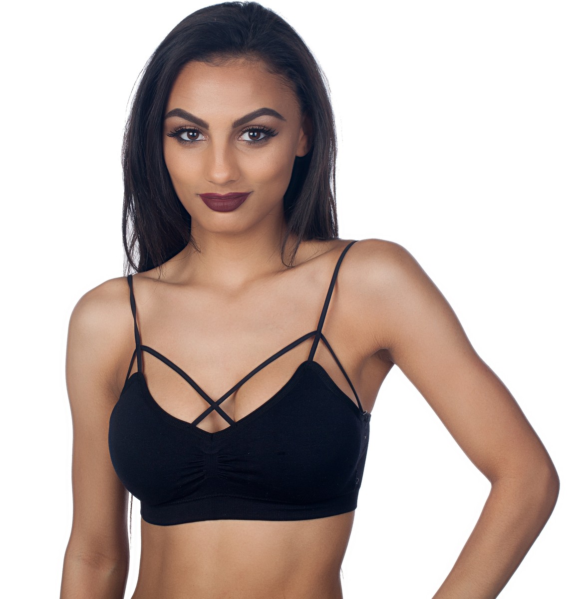 Anemone Ladies Wirless Unpadded Front Criss-Cross Bra Top WY9314