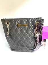 Betsey Johnson XO Lily Quilted Triple Compartment With Pull Through Chain