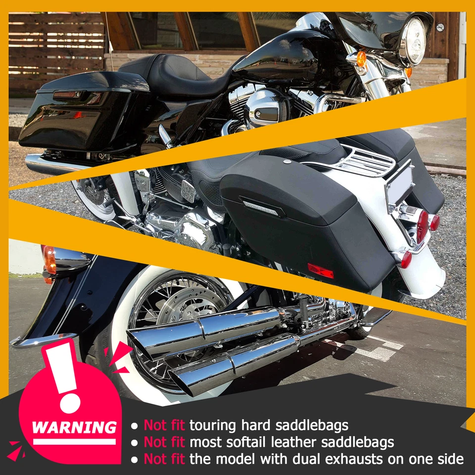 Para Harley 2005-2017 Softail Deluxe FLSTN Alforja Trasera Protector Carretera Barra de Choque Foto 4 de 4