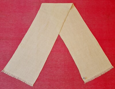 SCARF  AUTHENTIC SOLID  WHITE 70% ALPACA 30%ACRILIC LONG MEN'S FRINGE