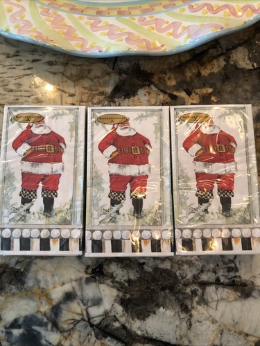 MACKENZIE-CHILDS MERRY CHRISTMAS SANTA COURTLY CHECK. NIP - Picture 2 of 8