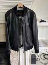 Philipp Plein Leather Bomber Jacket Men, M , ...
