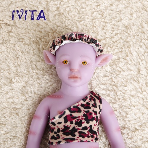 17inch Pink Avatar Girl Lifelike Amber Eyes Avatar Doll Full Silicone Floppy - Picture 4 of 12