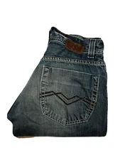 BKE Mens Blue Jeans 29x32 (actual 28x31) Judson bootcut Buckle Distressed EUC