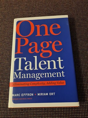 One Page Talent Management - Hardcover by Marc Effron and Miriam Ort