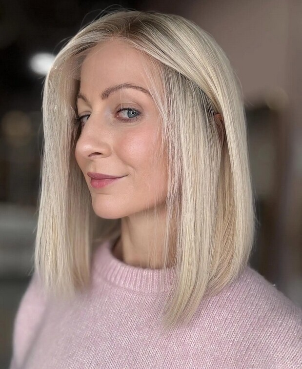 Ombre Blonde Human Hair Wigs Straight Lace Front Wigs for Women