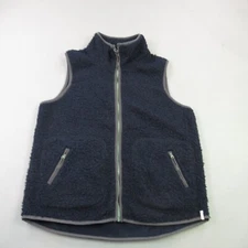 Woolrich Vest Mens Large Sleeveless Solid Full Zip Fleece Outdoors Pockets