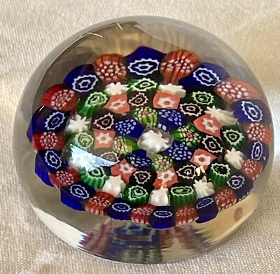 Presse-papier Millefiori Vintage En Cristal Baccarat