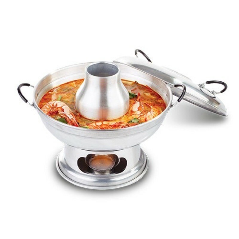 Tom Yum Sopa Olla Caliente Hervir Tazón Utensilio Fiesta Utensilios de Cocina Tailandeses Aluminio 22 cm