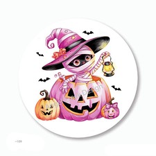 Pink Mummy Ghost Pumpkin Halloween Stickers Halloween Favors Envelope Seals