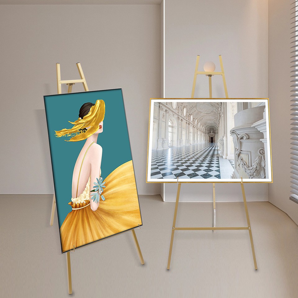 2x-large-gold-wedding-easel-stand-drawing-poster-display-adjustable