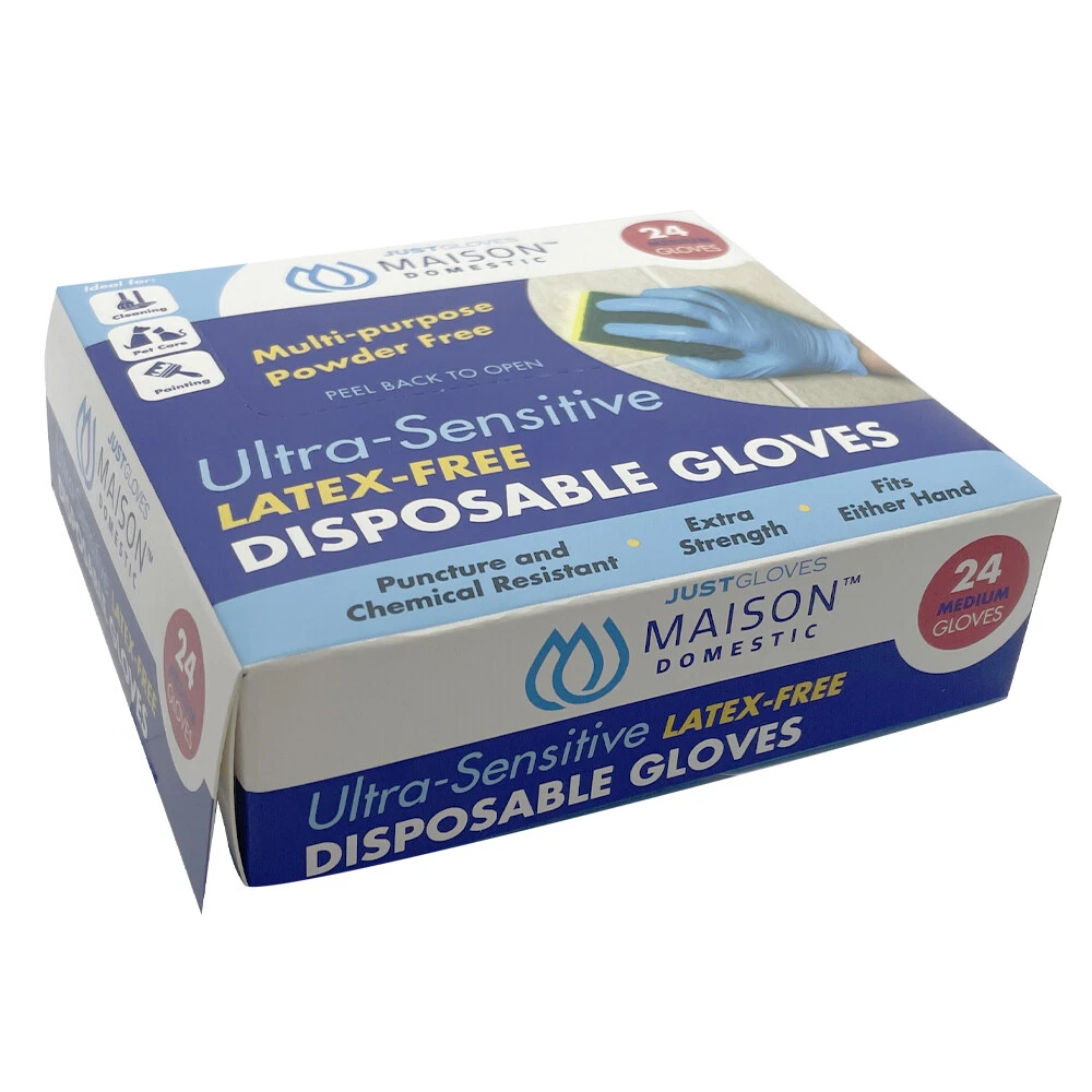 72pc Just Gloves Ultra Sensitive 9cm Disposable Vinyl Gloves 