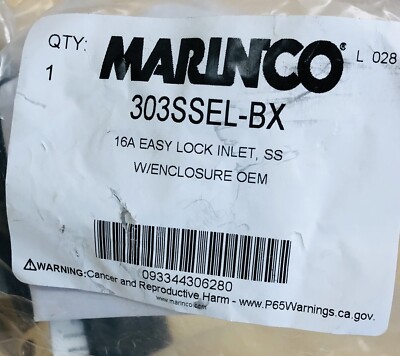 Marinco 16a Easy Lock Inlet SS With Enclosure OEM 303ssel-bx