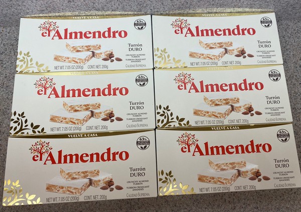 Turrón El Almendro Duro - Turrón de almendra crujiente 7,05 onzas (paquete de 6) ENVÍO GRATUITO