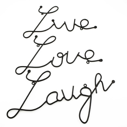 3Pc Set LIVE LOVE LAUGH Metal Word Hanging Wall Art Mount Decor Home