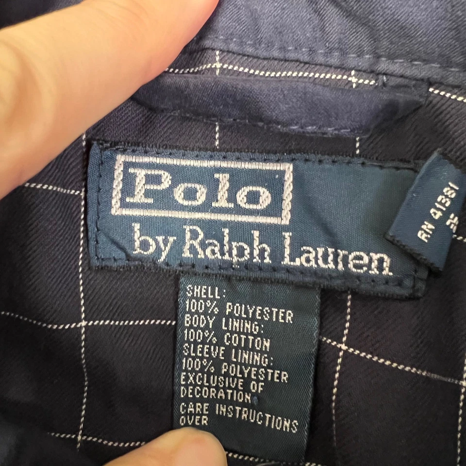 Chaqueta cortavientos Polo Ralph Lauren Harrington para hombre L azul marino cremallera completa abrigo Foto 3 de 4