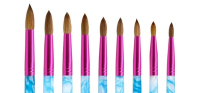 USA #1 Famous PANA Top Quality Kolinsky Acrylic Round Nail Brush - Sizes 8 To 14