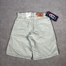 Wrangler Jean Shorts Youth Boys 10 Green Gray Denim Deadstock Made In USA 90s